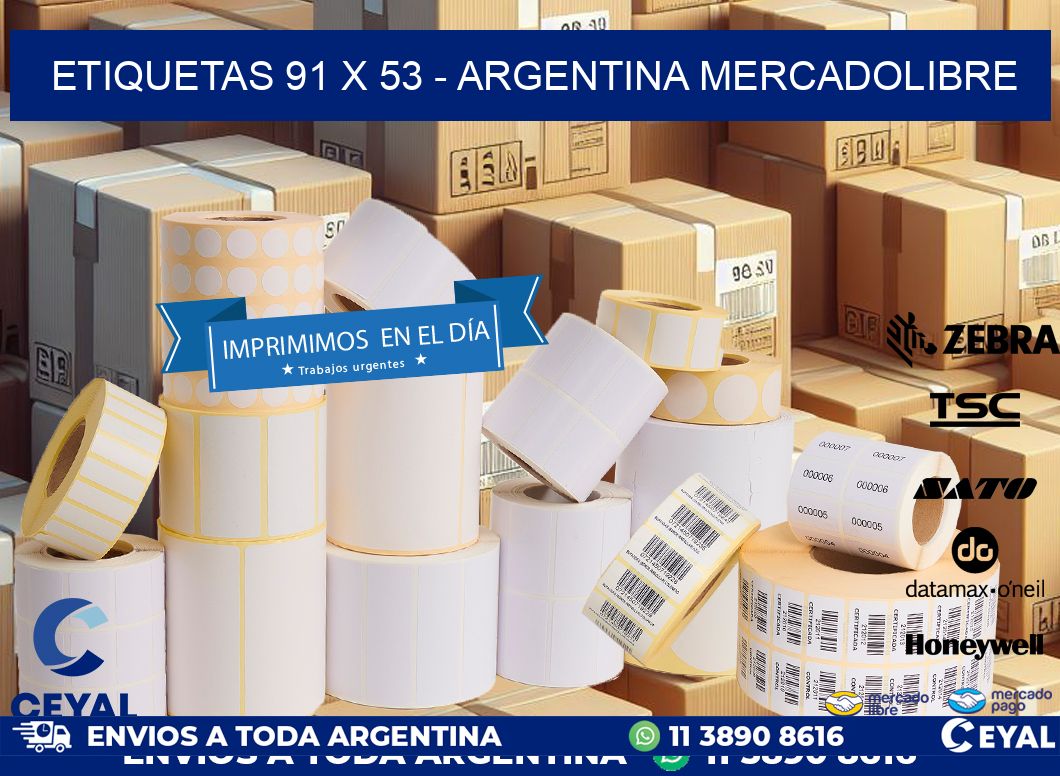 ETIQUETAS 91 x 53 - ARGENTINA MERCADOLIBRE