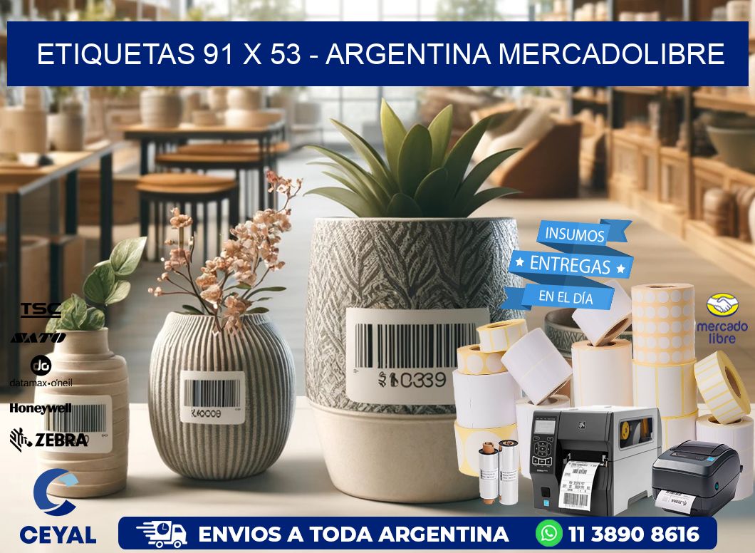 ETIQUETAS 91 x 53 - ARGENTINA MERCADOLIBRE