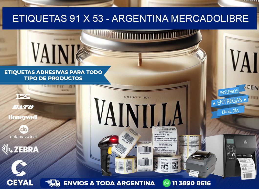 ETIQUETAS 91 x 53 – ARGENTINA MERCADOLIBRE