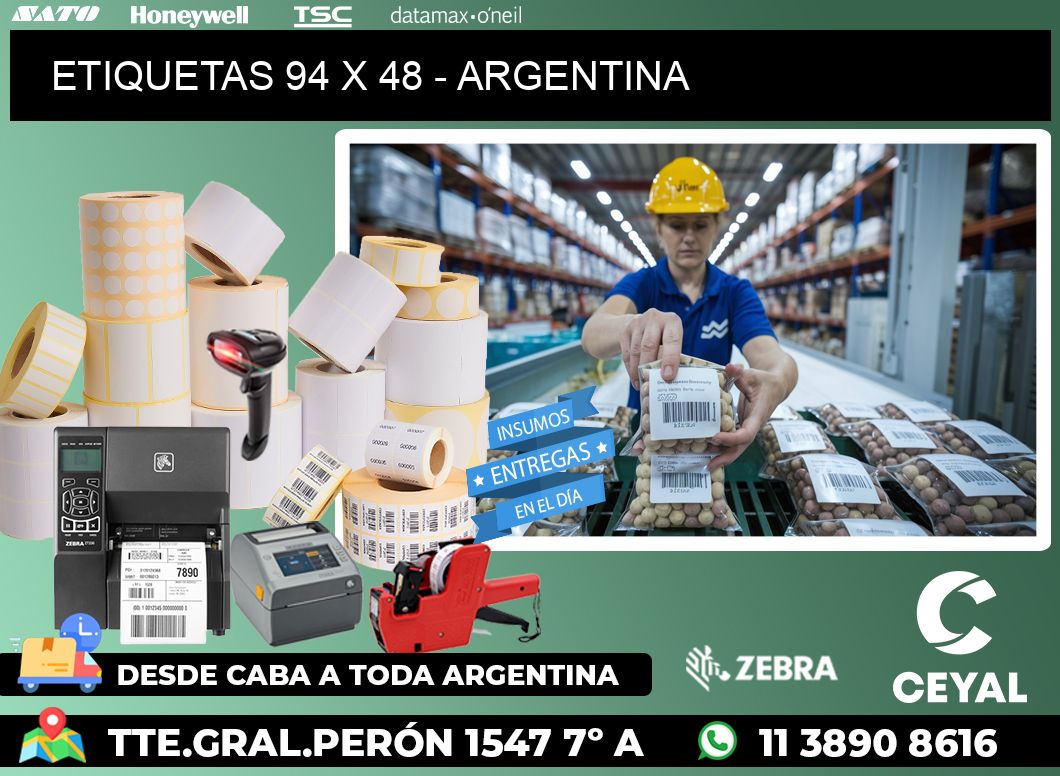 ETIQUETAS 94 x 48 - ARGENTINA