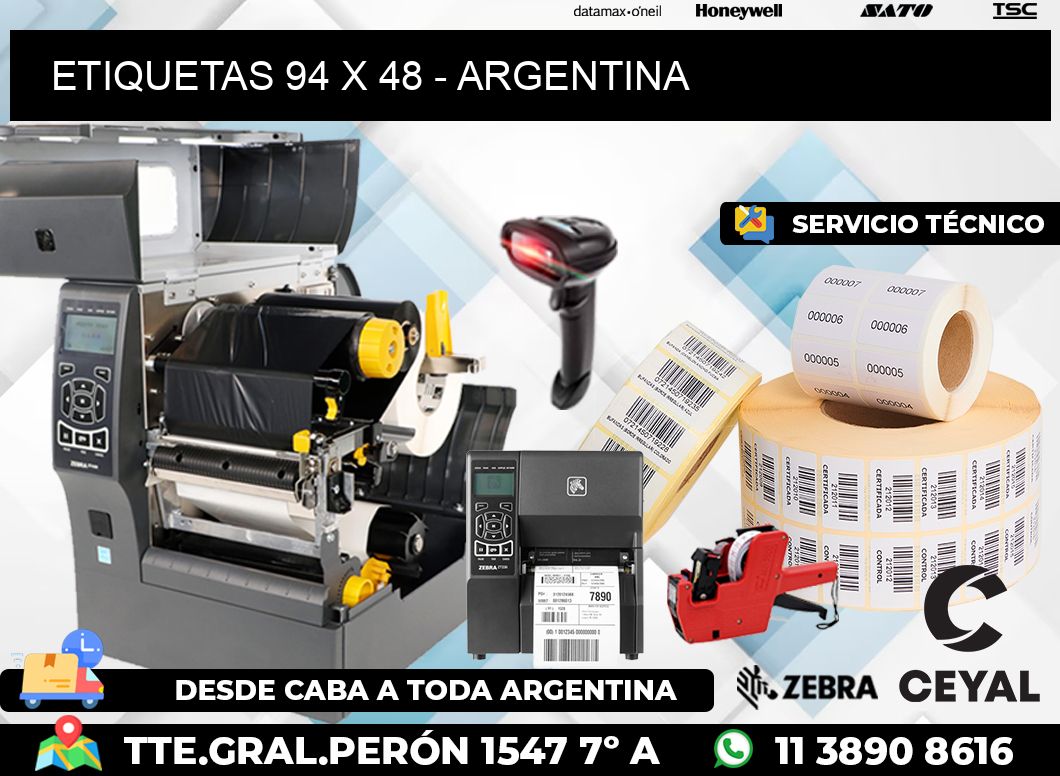 ETIQUETAS 94 x 48 - ARGENTINA