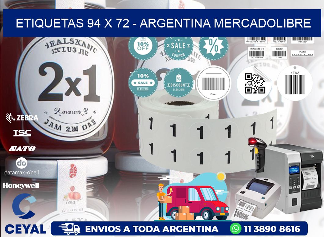 ETIQUETAS 94 x 72 - ARGENTINA MERCADOLIBRE