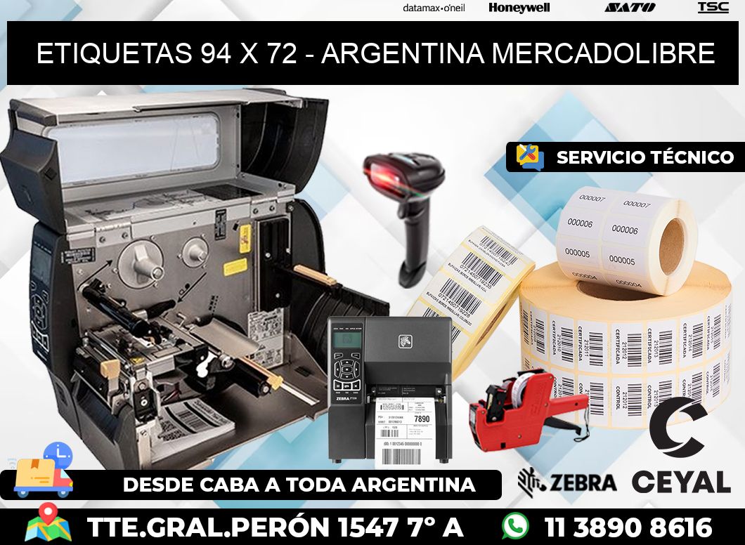 ETIQUETAS 94 x 72 - ARGENTINA MERCADOLIBRE