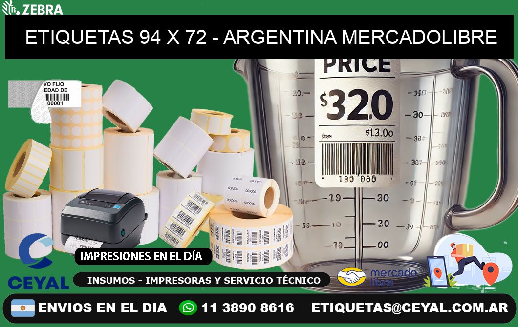 ETIQUETAS 94 x 72 - ARGENTINA MERCADOLIBRE