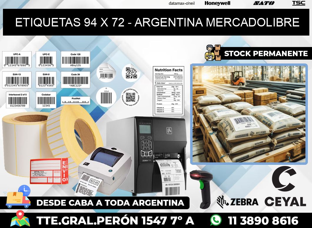 ETIQUETAS 94 x 72 – ARGENTINA MERCADOLIBRE