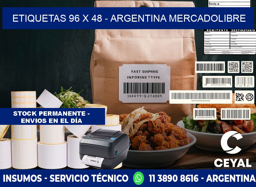 ETIQUETAS 96 x 48 - ARGENTINA MERCADOLIBRE