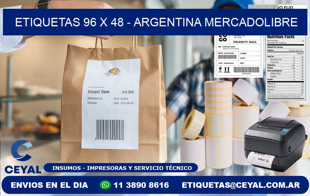 ETIQUETAS 96 x 48 - ARGENTINA MERCADOLIBRE