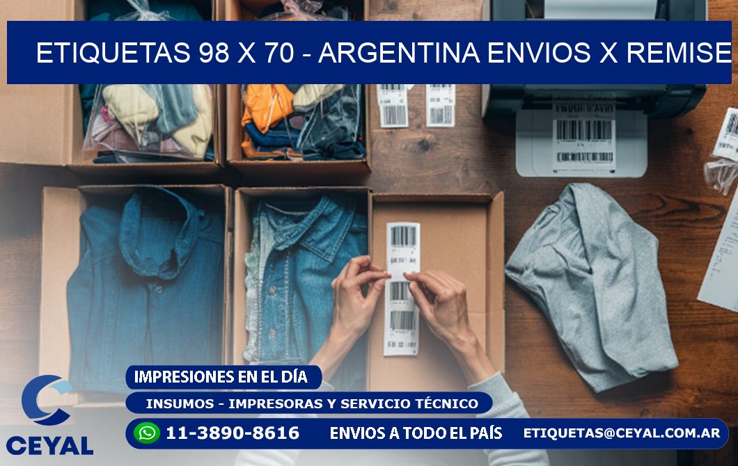 ETIQUETAS 98 x 70 - ARGENTINA ENVIOS X REMISE