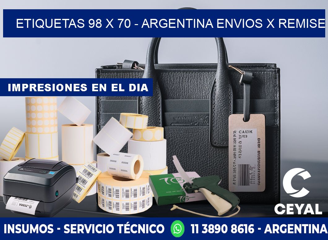 ETIQUETAS 98 x 70 - ARGENTINA ENVIOS X REMISE