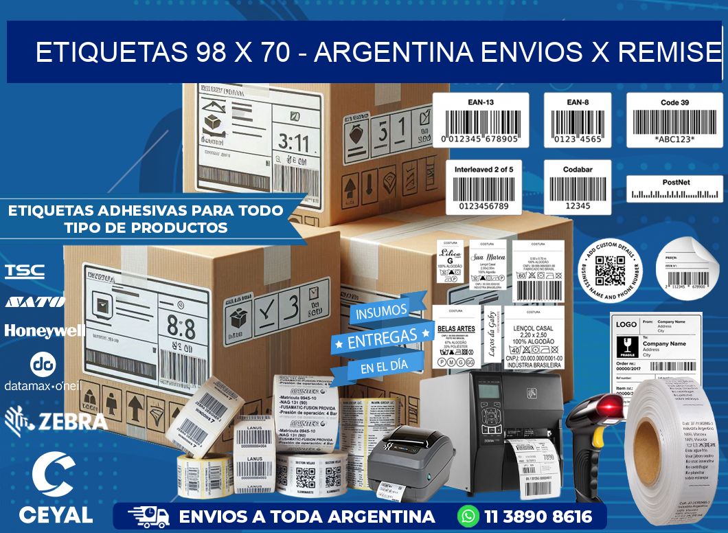 ETIQUETAS 98 x 70 – ARGENTINA ENVIOS X REMISE