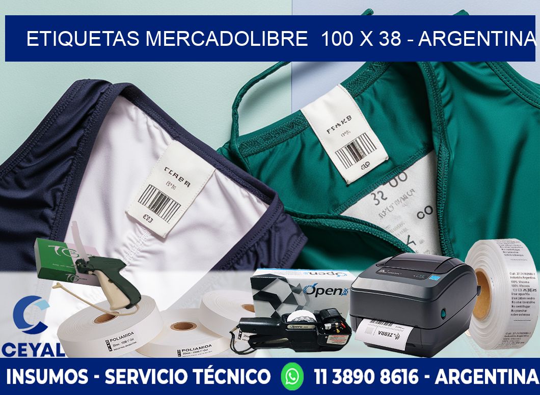 ETIQUETAS MERCADOLIBRE  100 x 38 - ARGENTINA