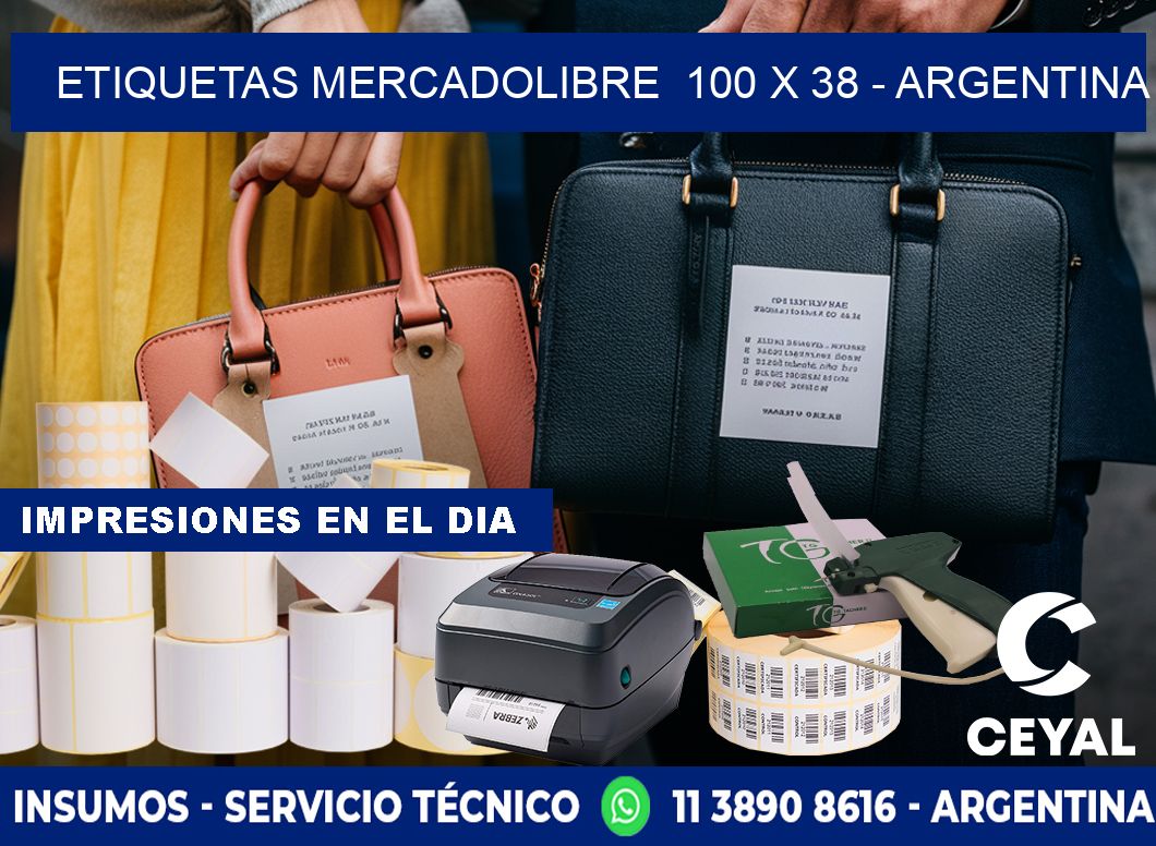 ETIQUETAS MERCADOLIBRE  100 x 38 - ARGENTINA