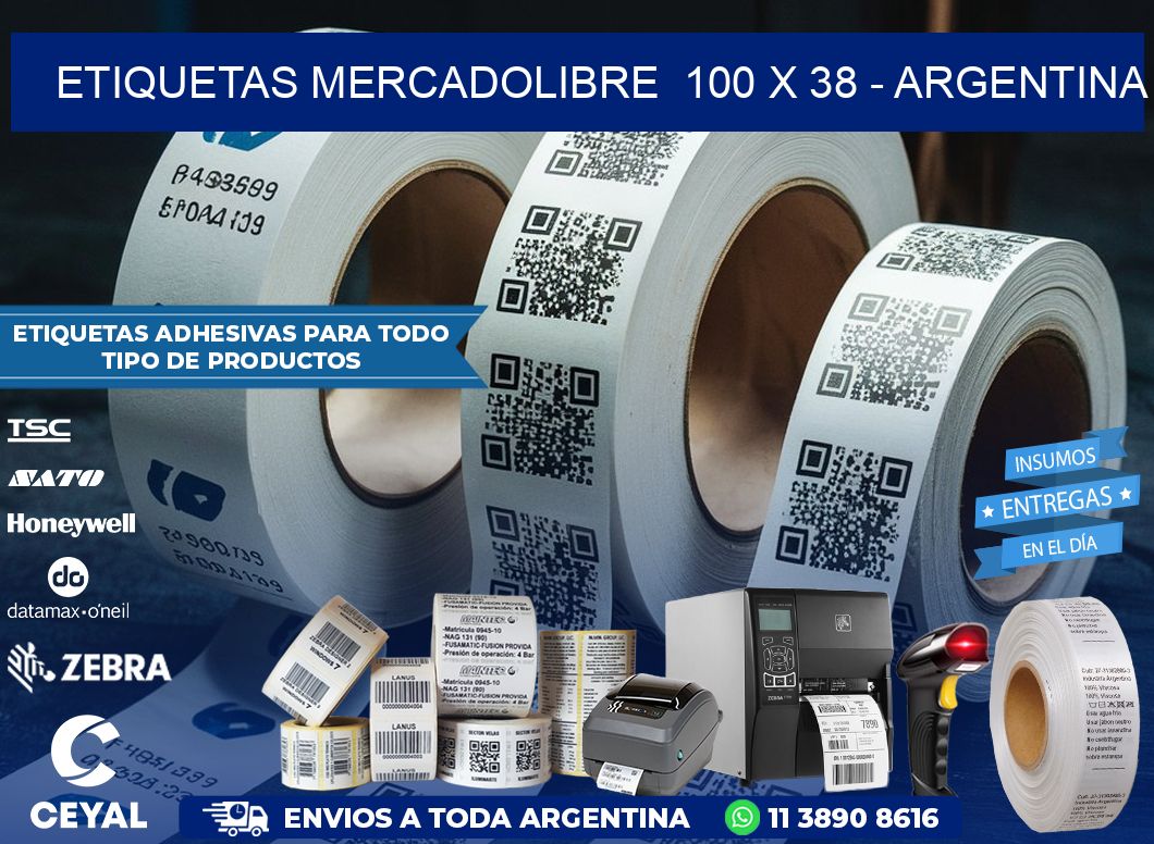 ETIQUETAS MERCADOLIBRE  100 x 38 – ARGENTINA