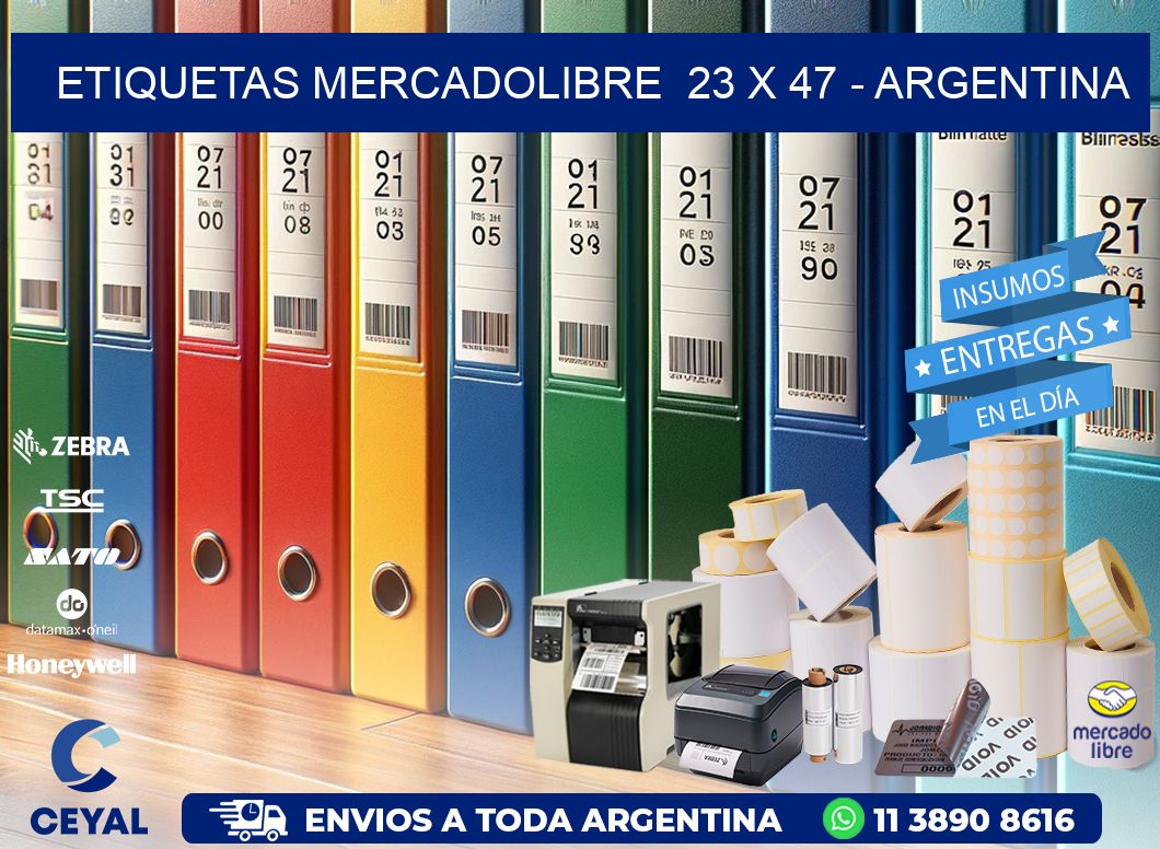 ETIQUETAS MERCADOLIBRE  23 x 47 - ARGENTINA