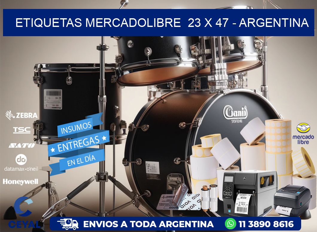 ETIQUETAS MERCADOLIBRE  23 x 47 - ARGENTINA