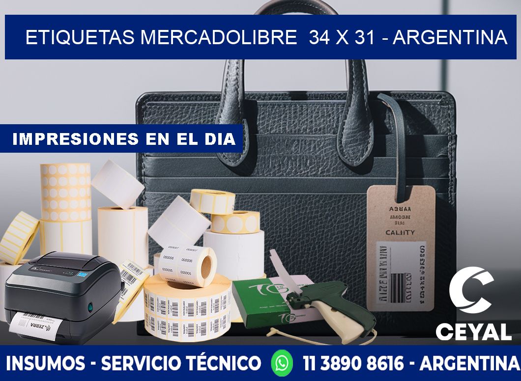 ETIQUETAS MERCADOLIBRE  34 x 31 - ARGENTINA