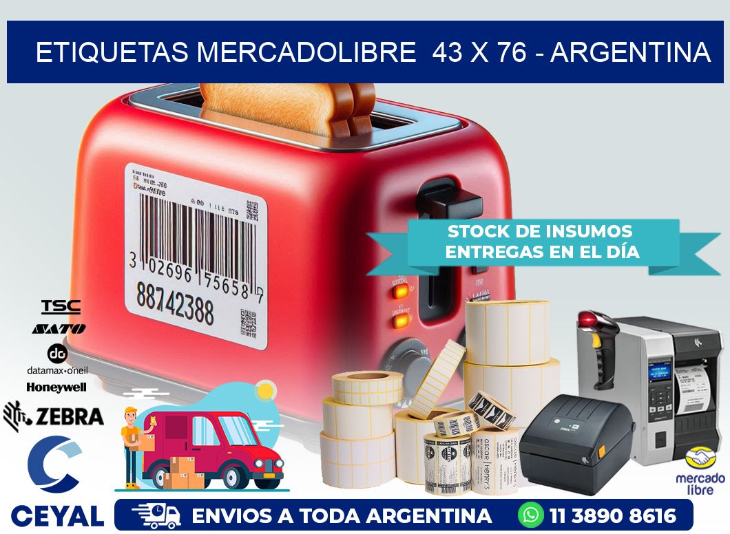 ETIQUETAS MERCADOLIBRE  43 x 76 – ARGENTINA