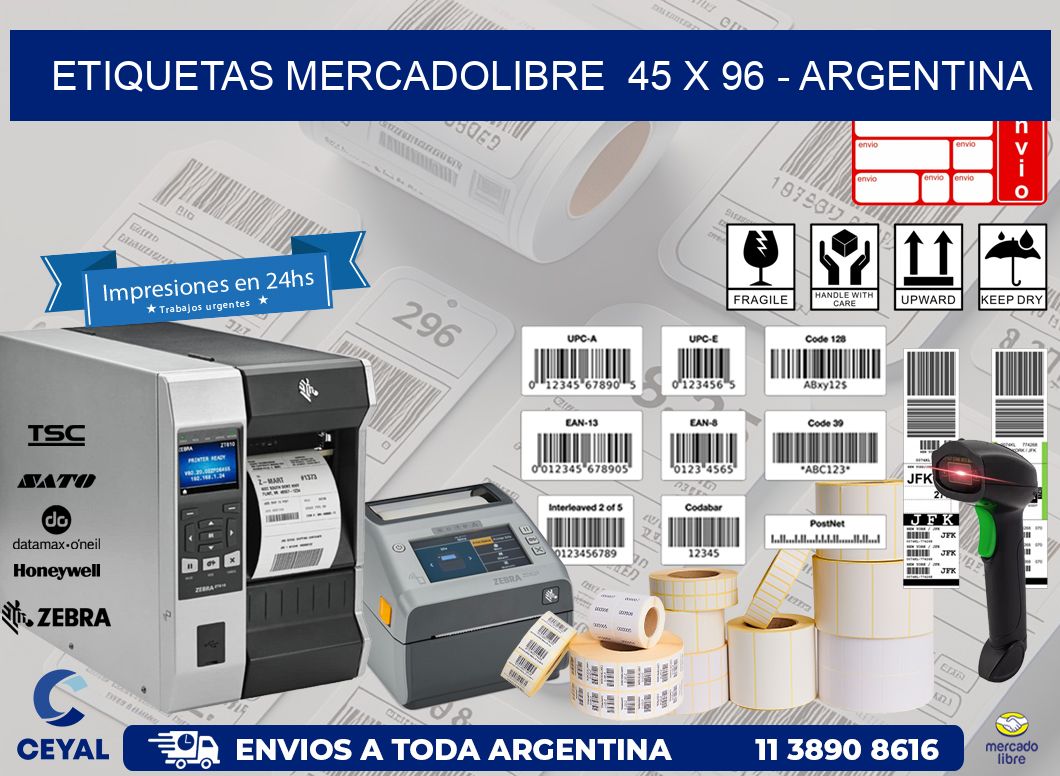 ETIQUETAS MERCADOLIBRE  45 x 96 – ARGENTINA