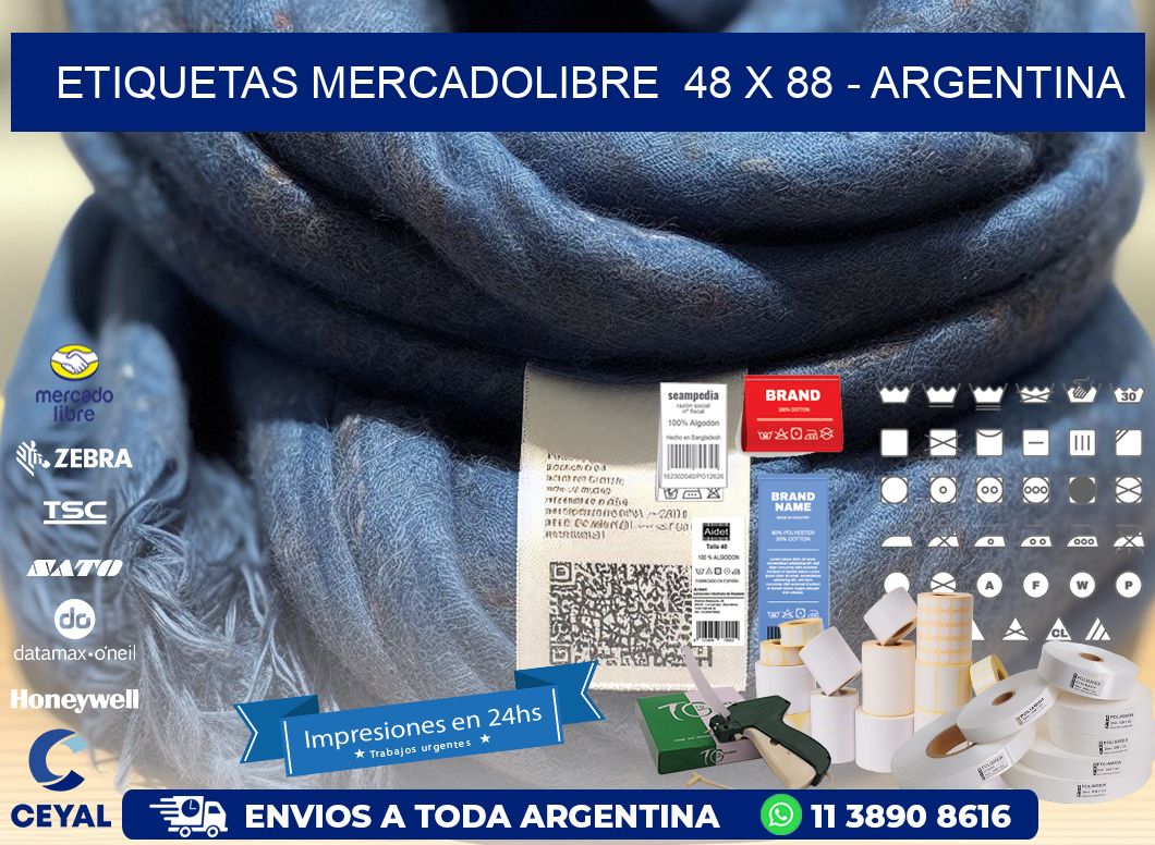 ETIQUETAS MERCADOLIBRE  48 x 88 - ARGENTINA