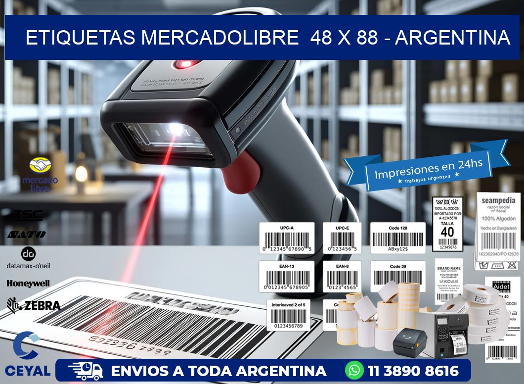 ETIQUETAS MERCADOLIBRE  48 x 88 – ARGENTINA