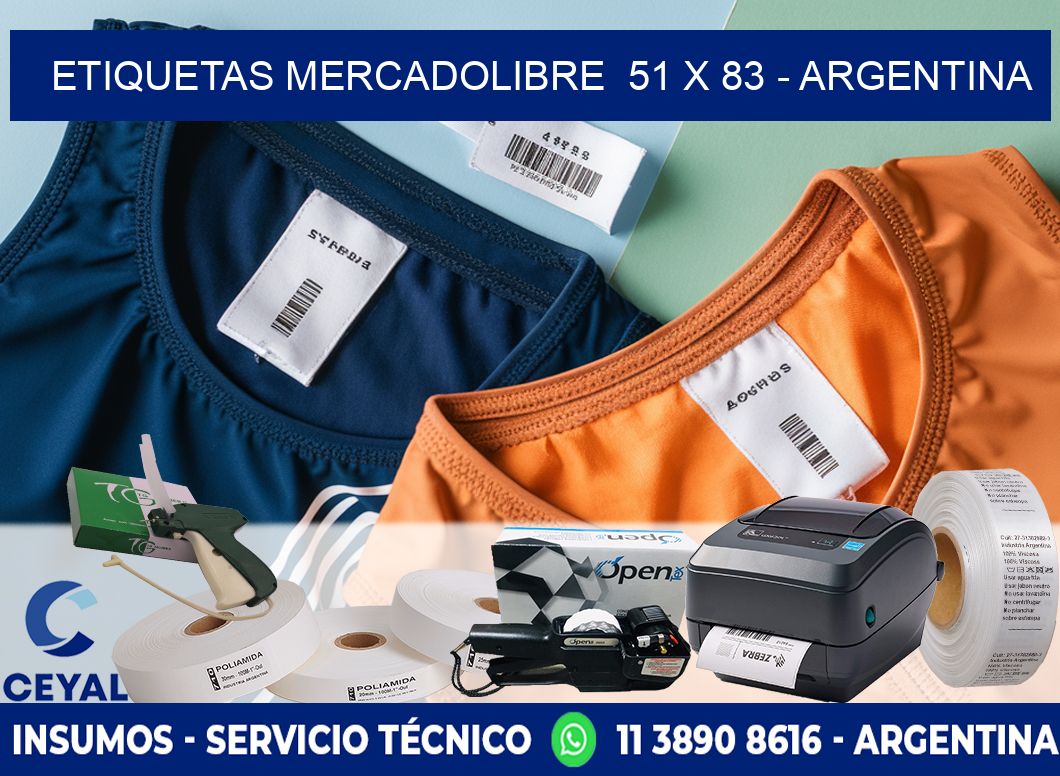 ETIQUETAS MERCADOLIBRE  51 x 83 - ARGENTINA