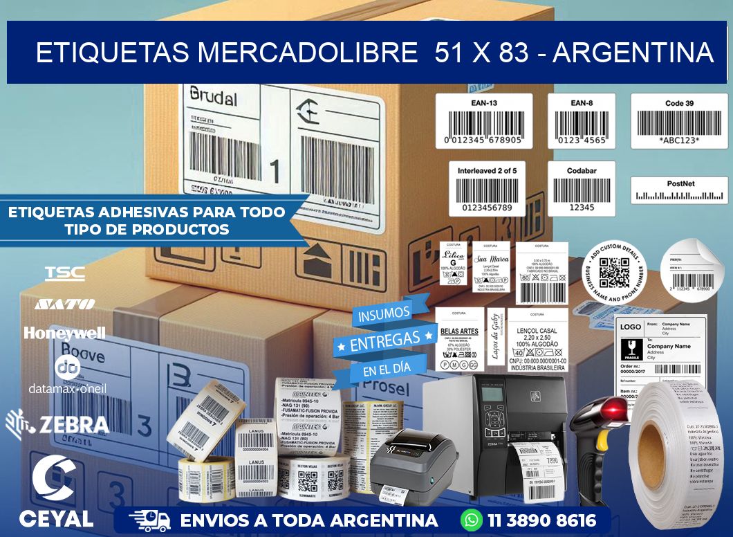 ETIQUETAS MERCADOLIBRE  51 x 83 – ARGENTINA