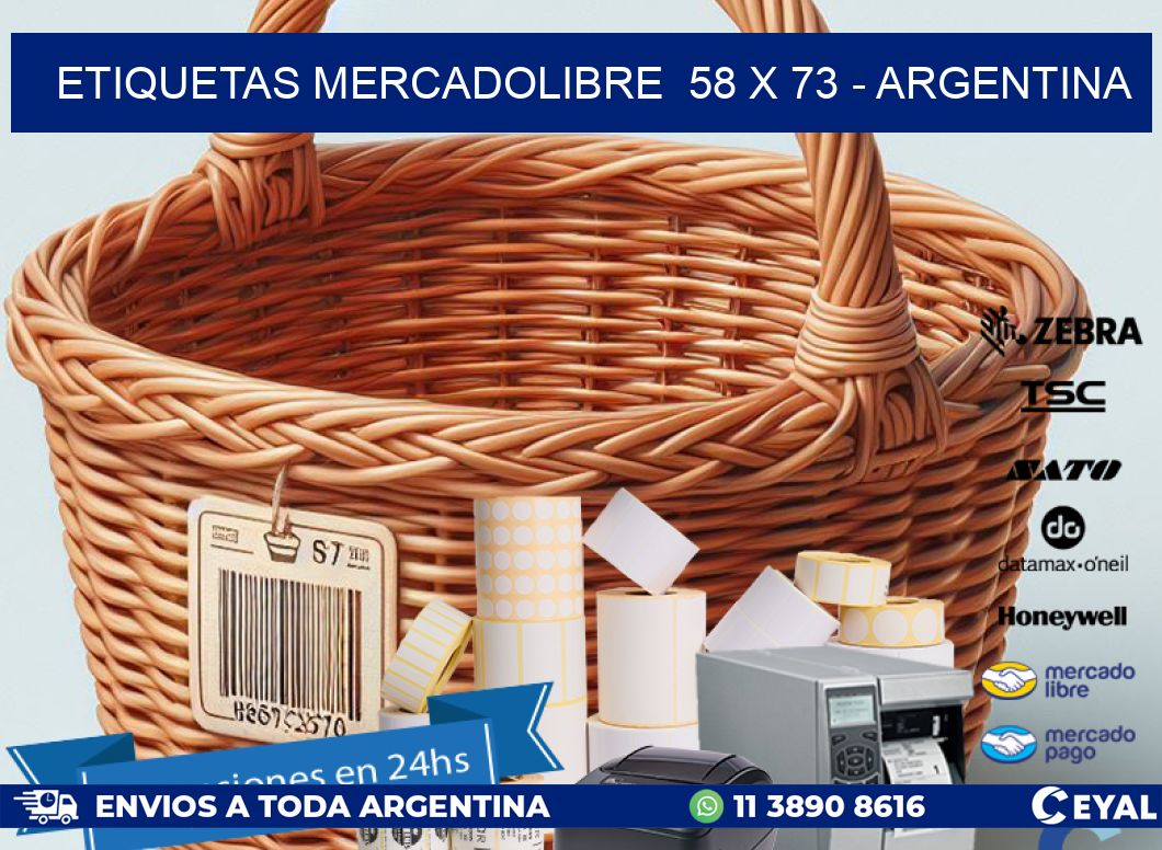 ETIQUETAS MERCADOLIBRE  58 x 73 - ARGENTINA