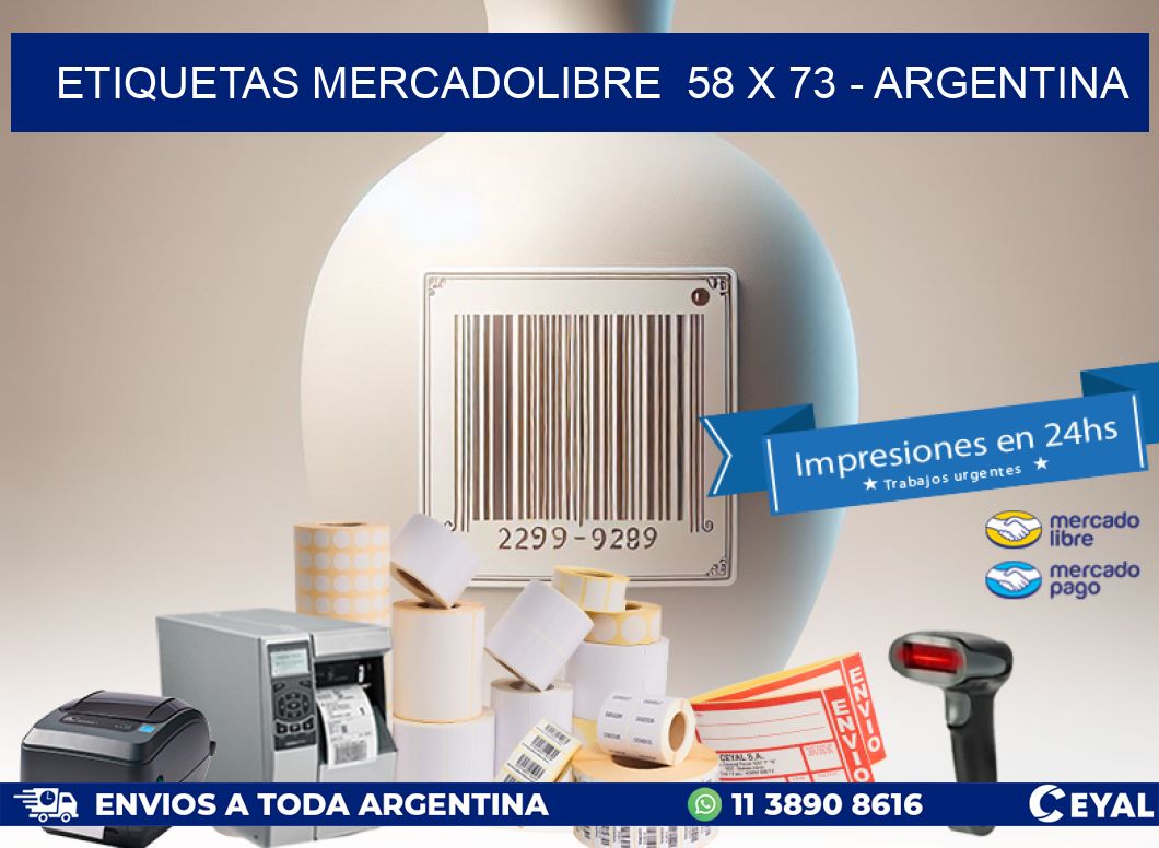 ETIQUETAS MERCADOLIBRE  58 x 73 - ARGENTINA