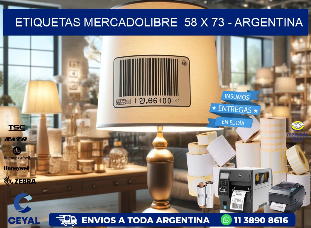 ETIQUETAS MERCADOLIBRE  58 x 73 - ARGENTINA