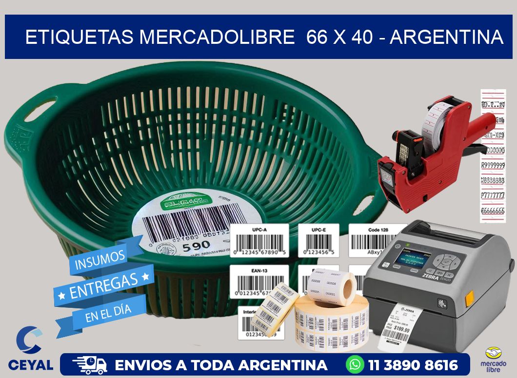 ETIQUETAS MERCADOLIBRE  66 x 40 – ARGENTINA