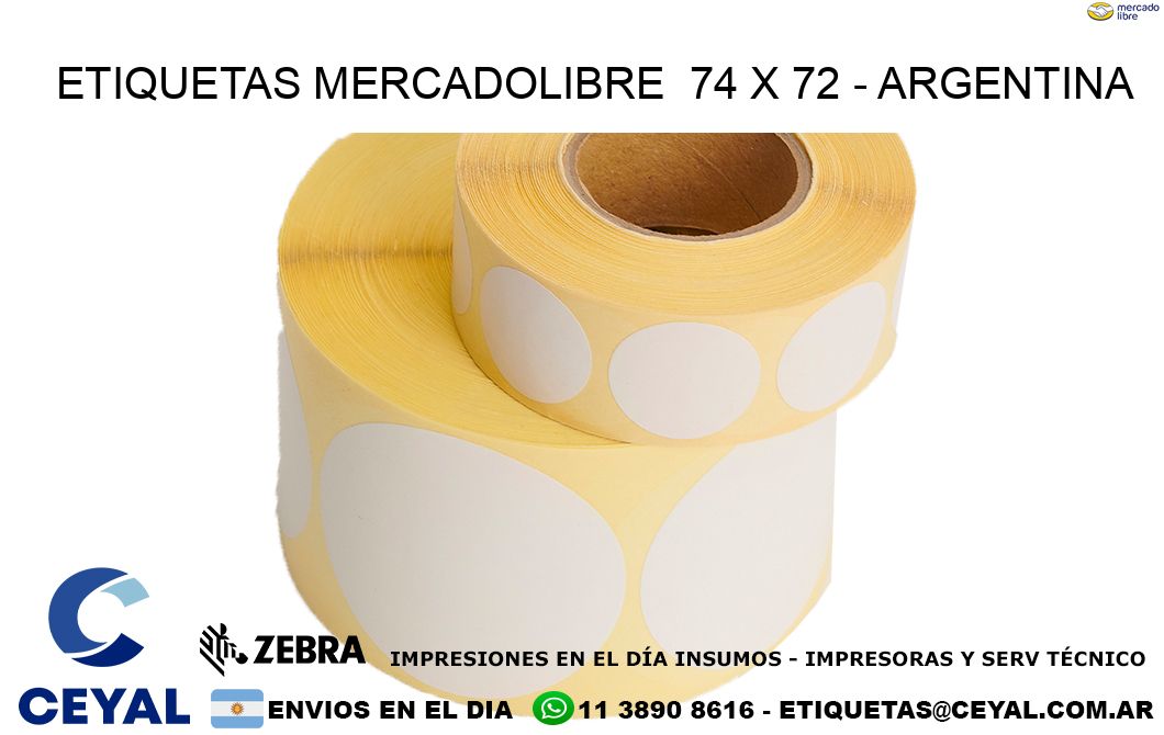 ETIQUETAS MERCADOLIBRE  74 x 72 - ARGENTINA