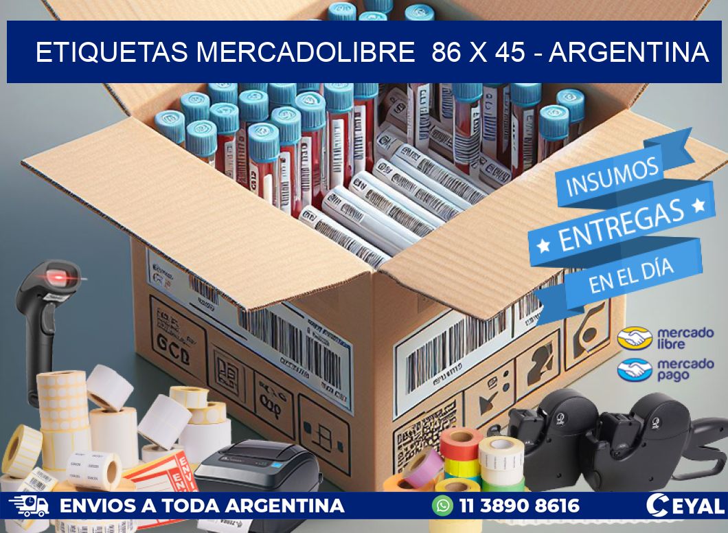 ETIQUETAS MERCADOLIBRE  86 x 45 - ARGENTINA