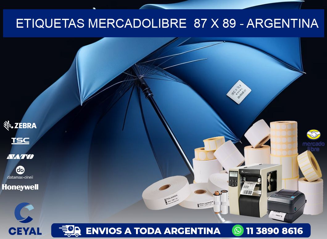 ETIQUETAS MERCADOLIBRE  87 x 89 - ARGENTINA