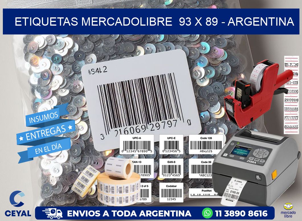 ETIQUETAS MERCADOLIBRE  93 x 89 - ARGENTINA