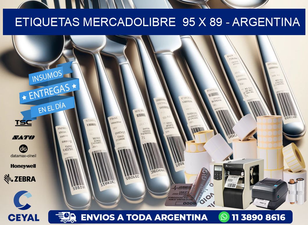 ETIQUETAS MERCADOLIBRE  95 x 89 - ARGENTINA