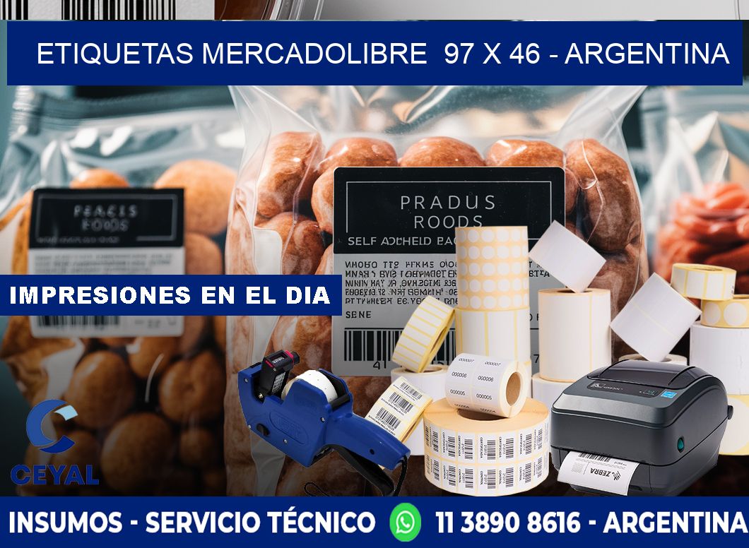 ETIQUETAS MERCADOLIBRE  97 x 46 - ARGENTINA