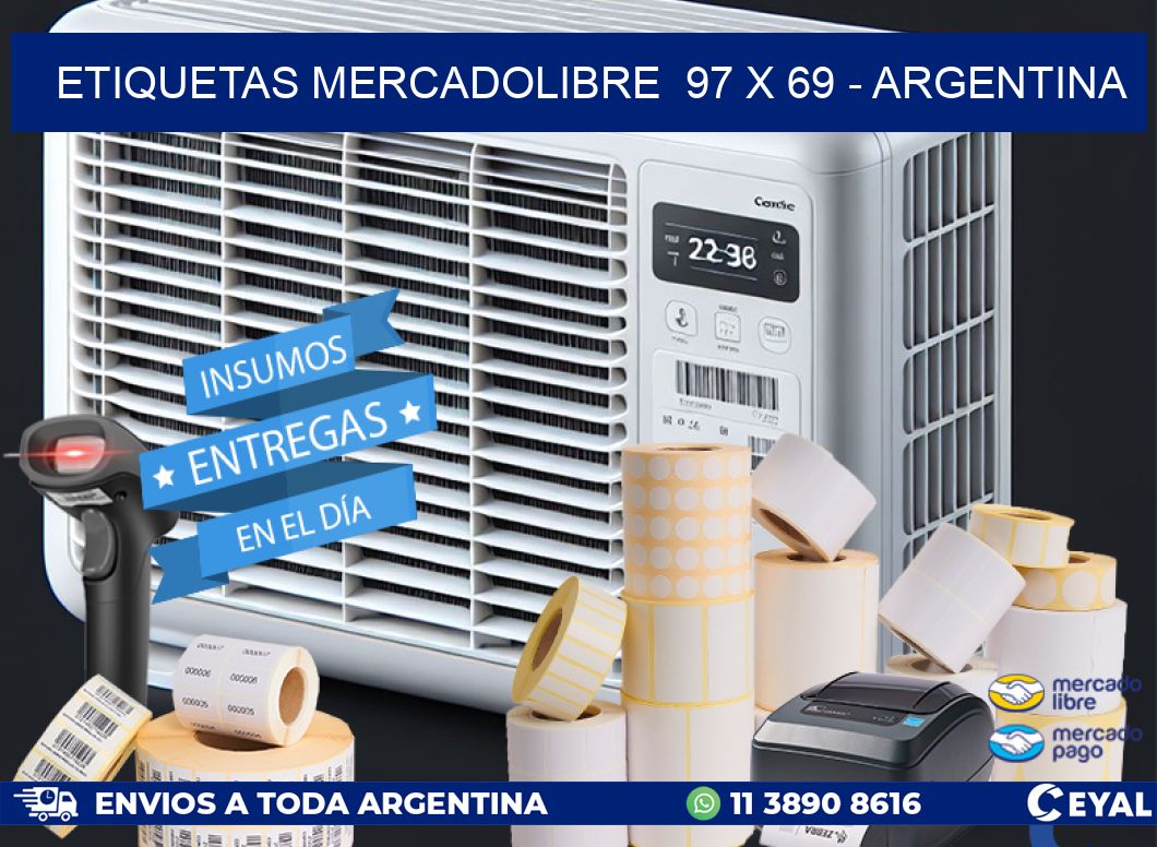 ETIQUETAS MERCADOLIBRE  97 x 69 - ARGENTINA