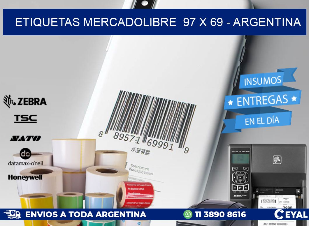 ETIQUETAS MERCADOLIBRE  97 x 69 - ARGENTINA