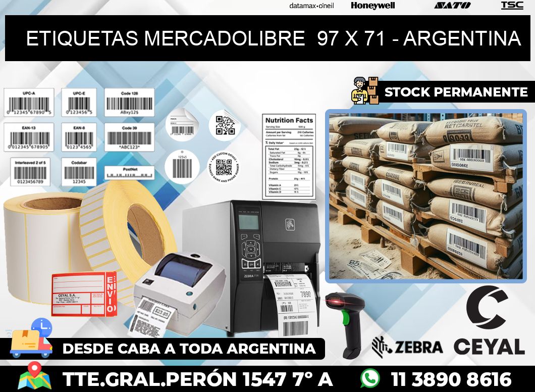 ETIQUETAS MERCADOLIBRE  97 x 71 – ARGENTINA