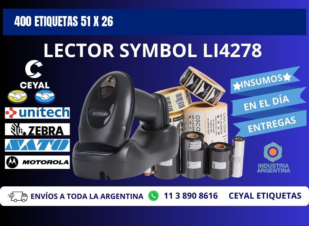 400 ETIQUETAS 51 x 26