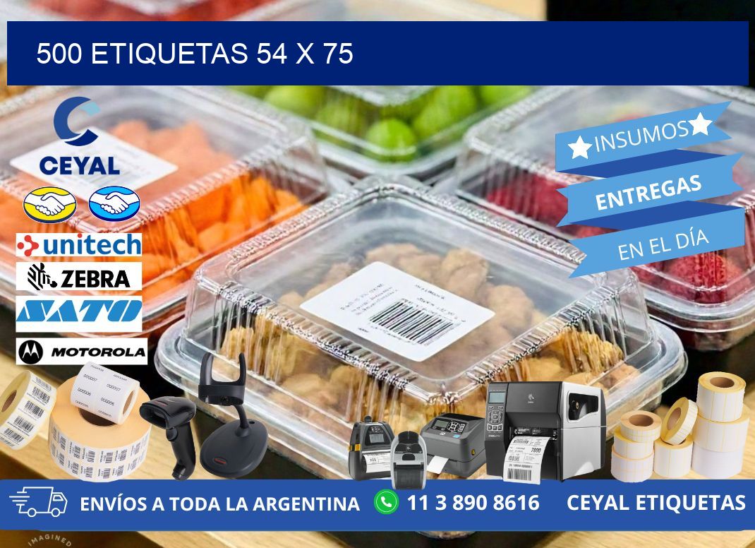 500 ETIQUETAS 54 x 75