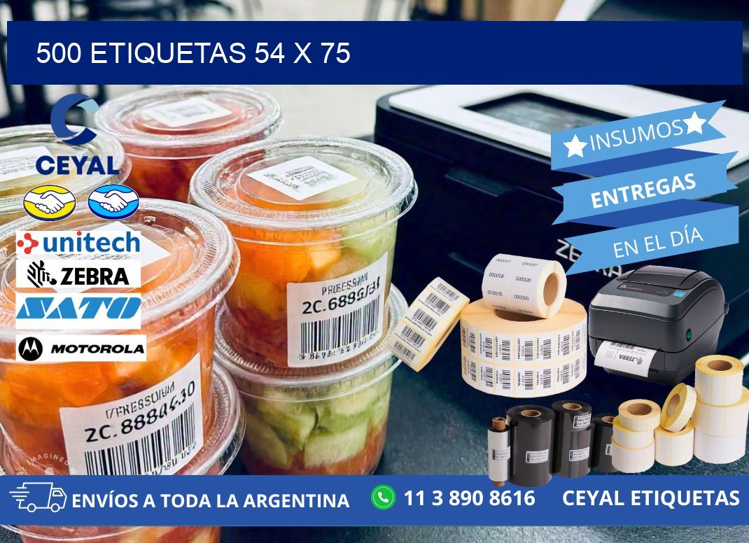 500 ETIQUETAS 54 x 75