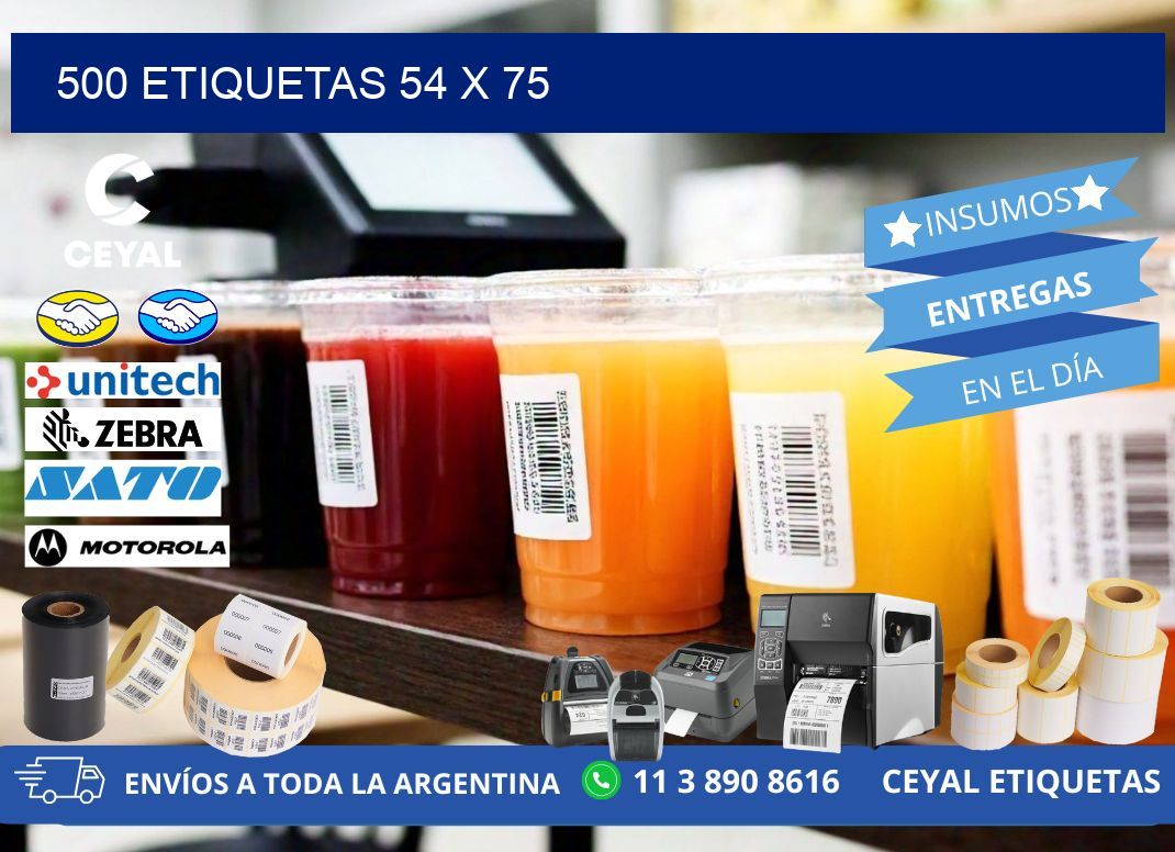 500 ETIQUETAS 54 x 75