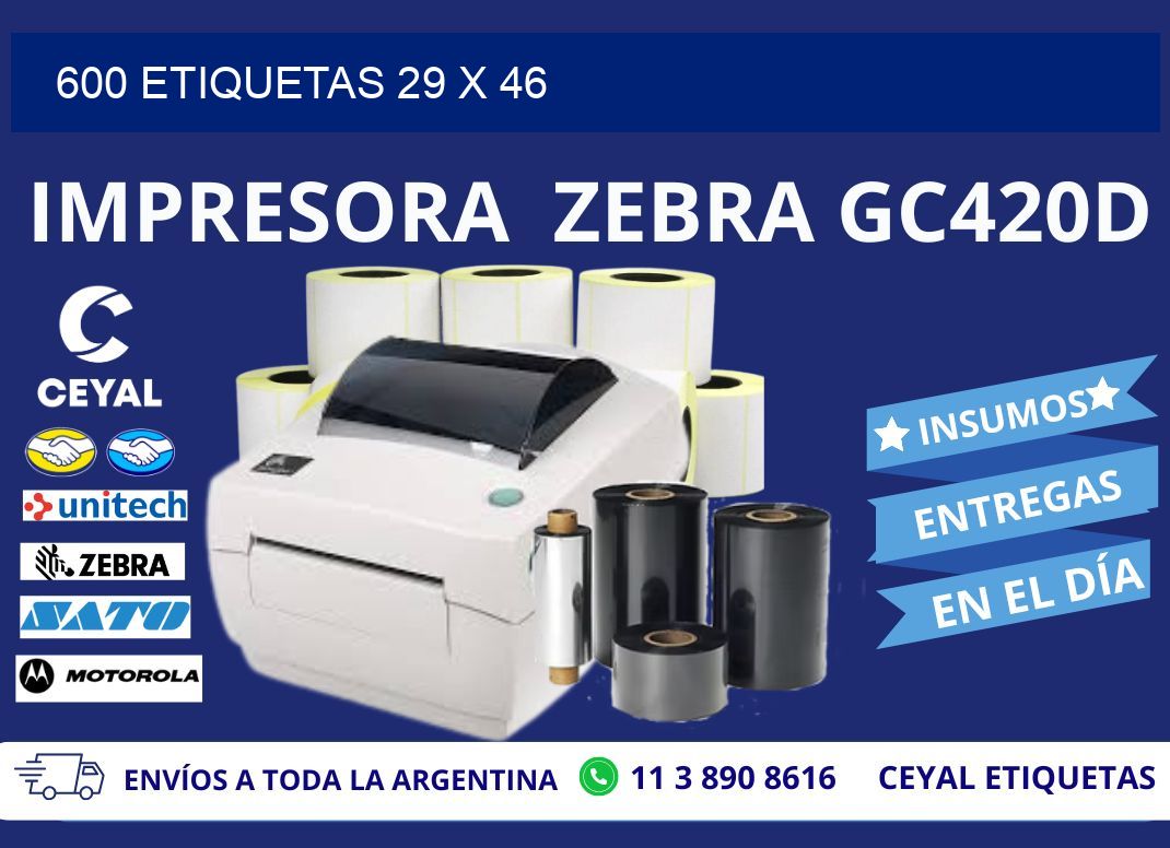 600 ETIQUETAS 29 x 46