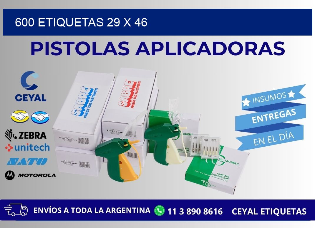600 ETIQUETAS 29 x 46