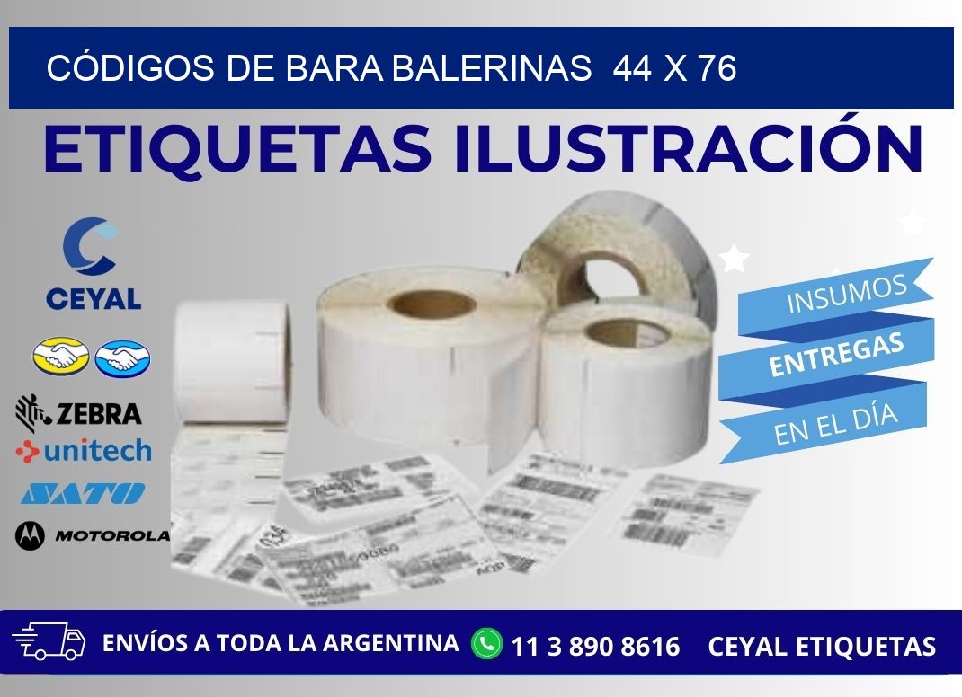 CÓDIGOS DE BARA BALERINAS  44 x 76