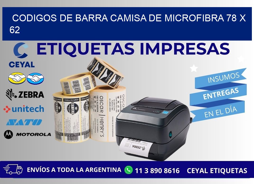 CODIGOS DE BARRA CAMISA DE MICROFIBRA 78 x 62