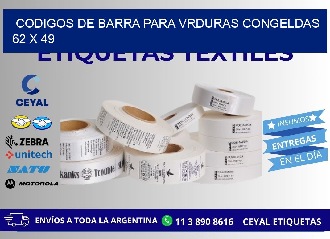CODIGOS DE BARRA PARA VRDURAS CONGELDAS 62 x 49