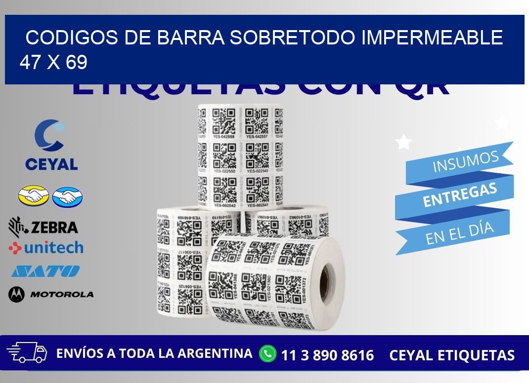 CODIGOS DE BARRA SOBRETODO IMPERMEABLE 47 x 69