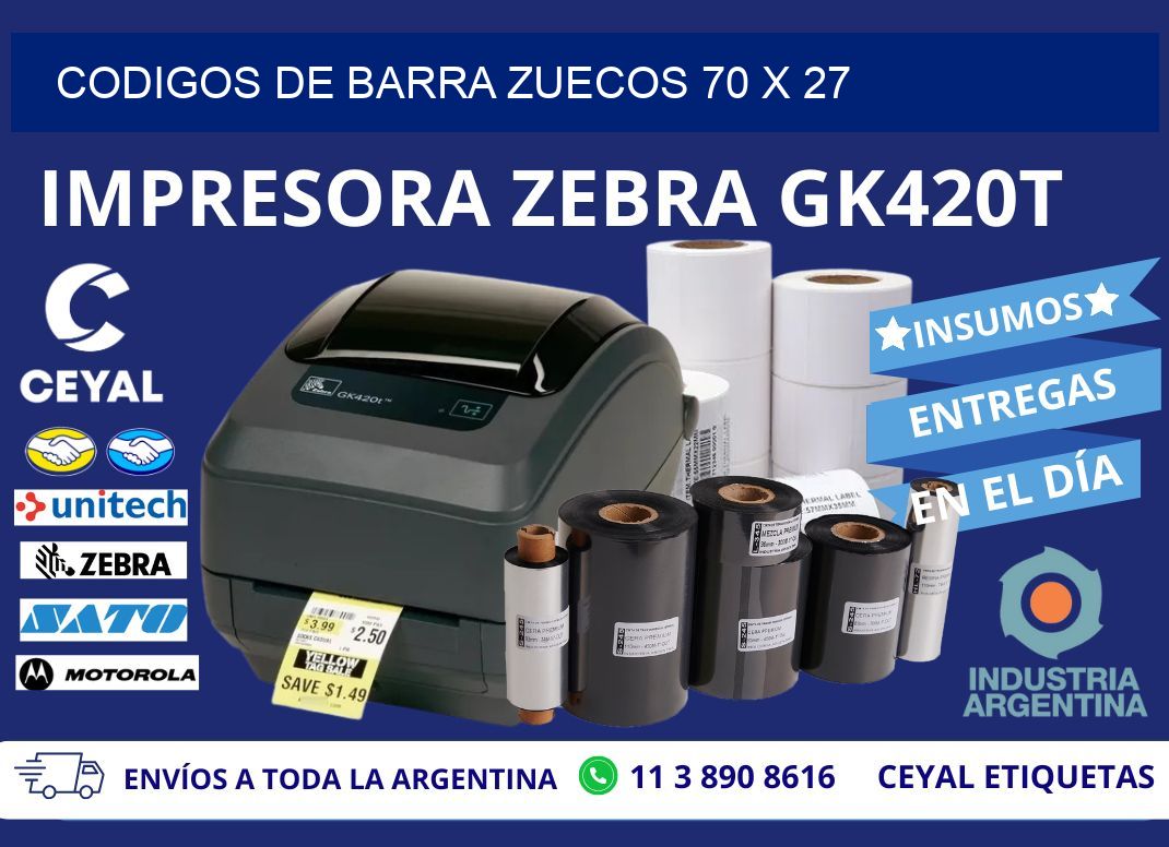 CODIGOS DE BARRA ZUECOS 70 x 27